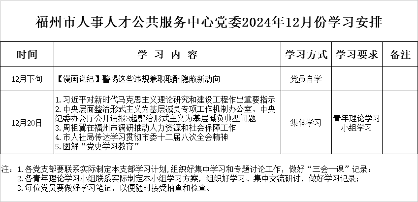 福州市人事人才公共服务中心党委2024年12月份学习安排.jpg